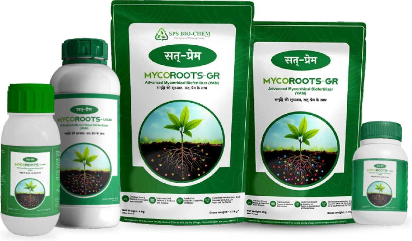 Mycoroots liquid bottles and granule pouches